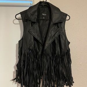 Upcycled Self-Fringed Faux Leather Vest